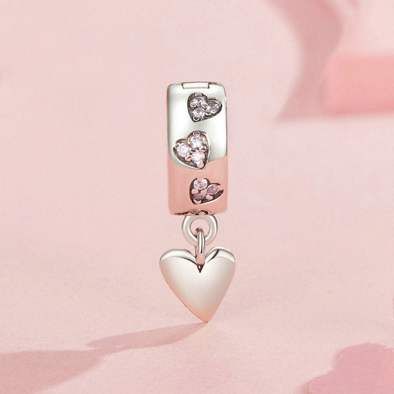 Jorrio Simple Heart Locator Buckle Sterling Silver Charm