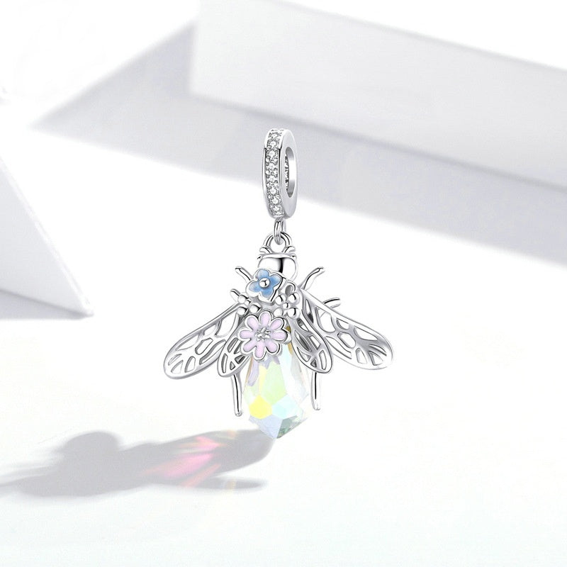 Jorrio Dreamy Colourful Flower Bee Sterling Silver Charm