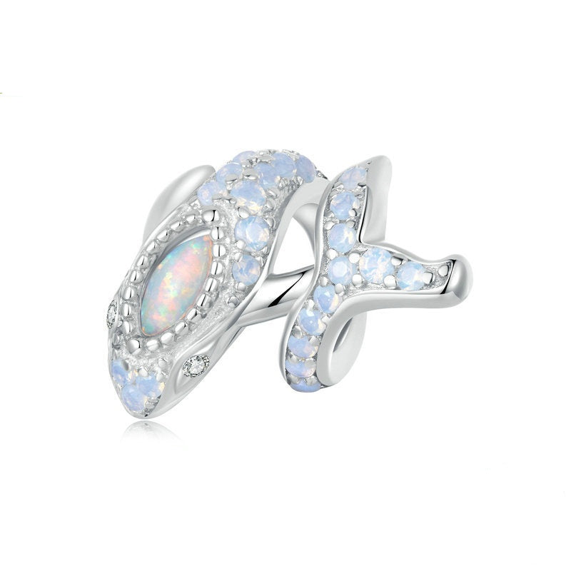 Jorrio Summer Opal Blue Whale Sterling Silver Charm