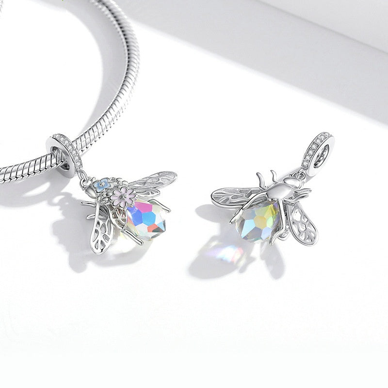 Jorrio Dreamy Colourful Flower Bee Sterling Silver Charm
