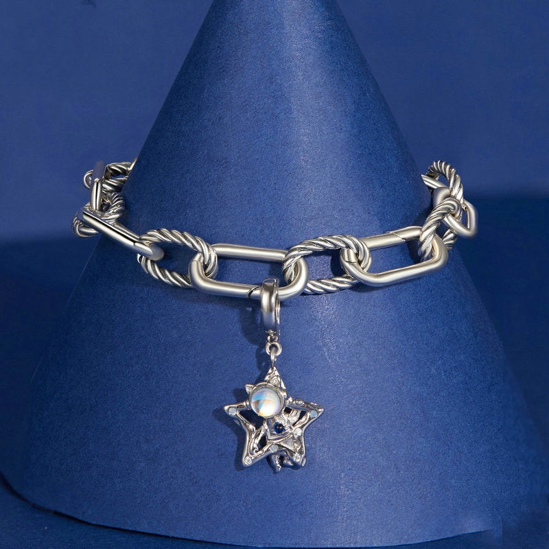 Jorrio Romantic Cosmic Star Astronaut Sterling Silver Charm