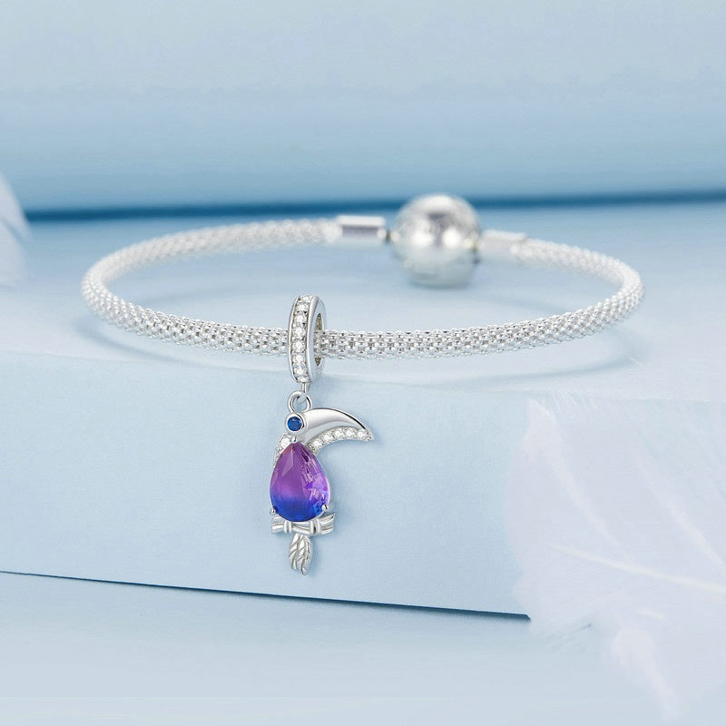 Jorrio Purple Tabby Animal Sterling Silver Charm