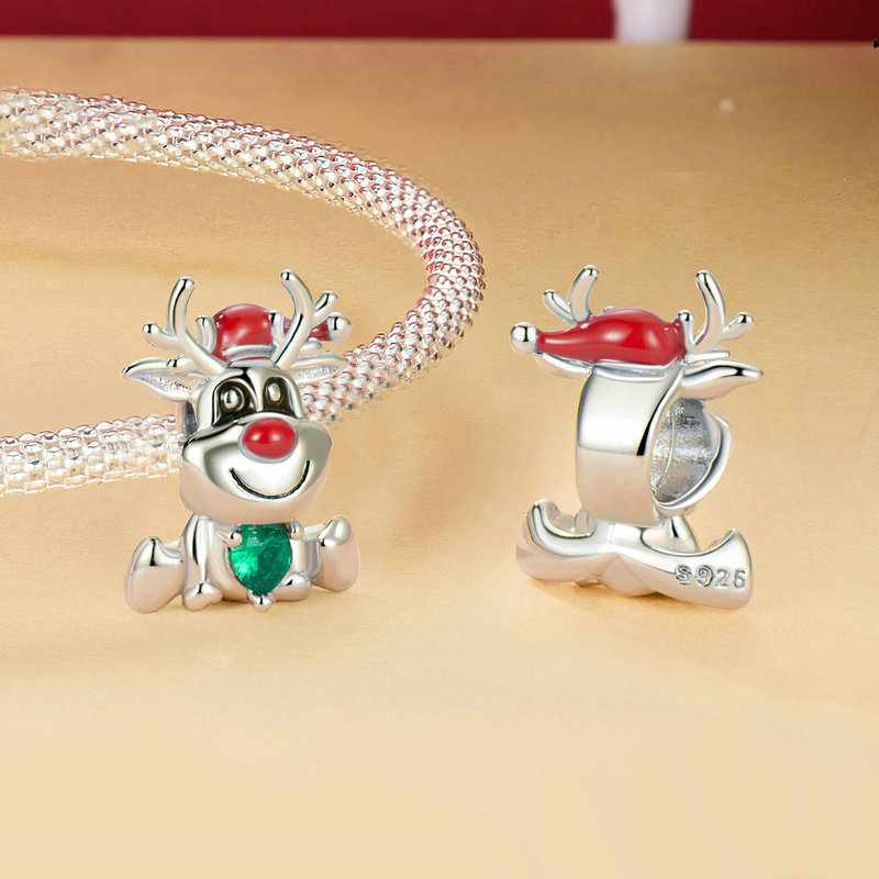 Jorrio Handmade Christmas Moose Sterling Silver Charms