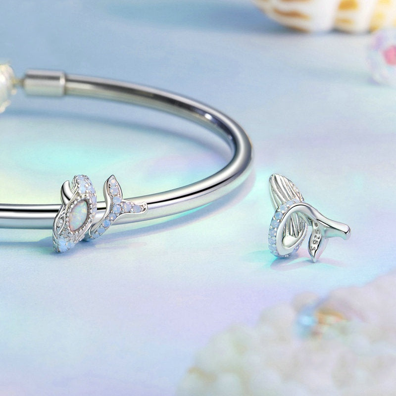 Jorrio Summer Opal Blue Whale Sterling Silver Charm