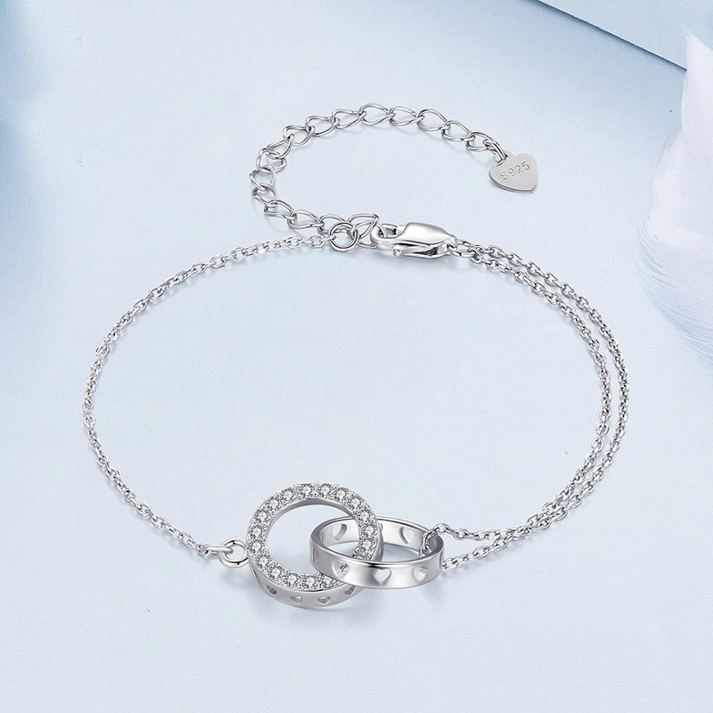 Jorrio Classic Double Loop Sterling Silver Bracelet