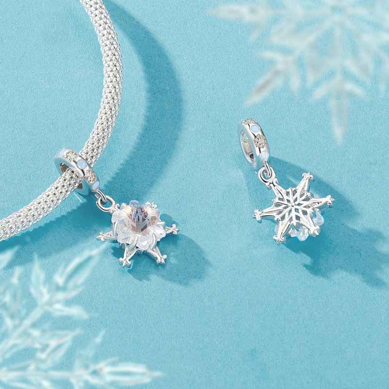 Jorrio handmade Christmas Ice Flower sterling silver charms
