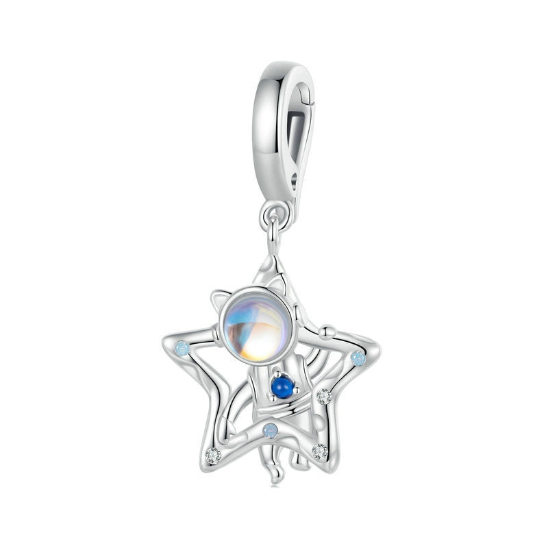 Jorrio Romantic Cosmic Star Astronaut Sterling Silver Charm