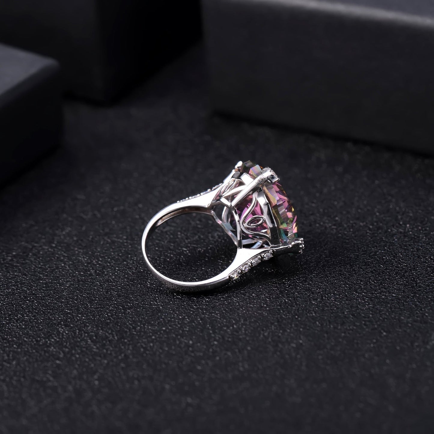 Jorrio handmade colorful stone fashion sterling silver engagement ring