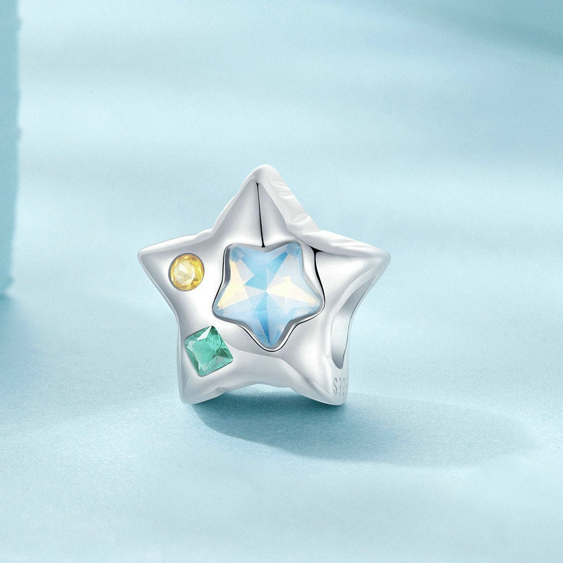 Jorrio Sweet Colourful Stars Sterling Silver Charm