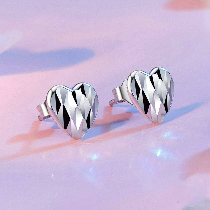Jorrio Classic Heart Sterling Silver Earrings