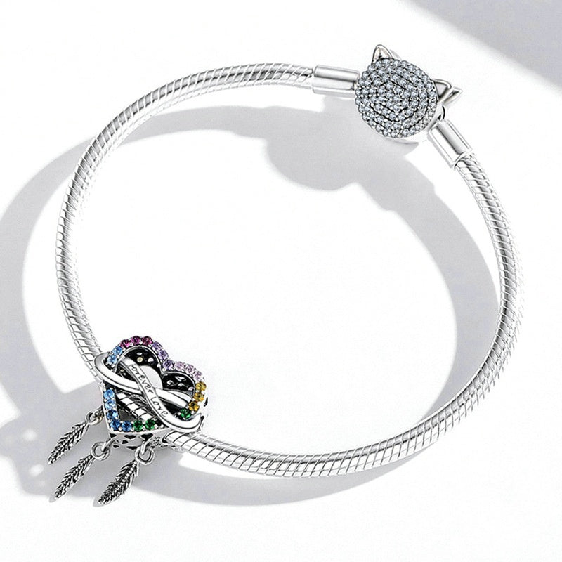Jorrio Elegant Love Dreamcatcher Sterling Silver Charm