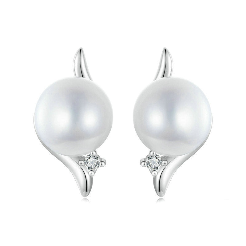 Jorrio Elegant Natural Freshwater Pearl Sterling Silver Earrings