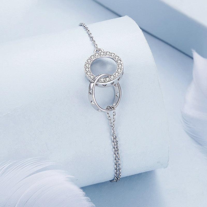 Jorrio Classic Double Loop Sterling Silver Bracelet
