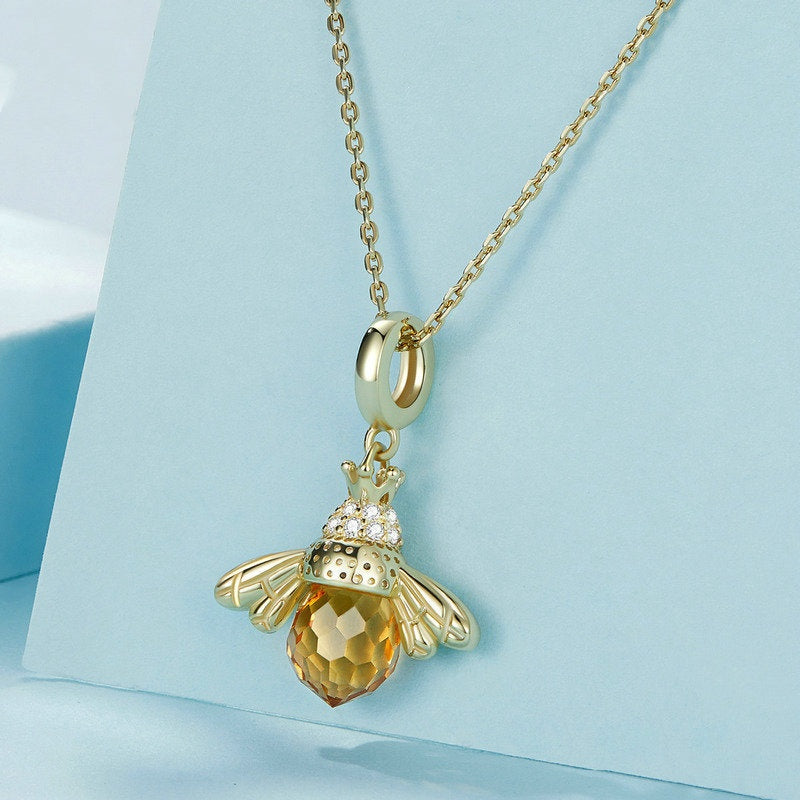 Jorrio Fashion Crystal Bee Animal Sterling Silver Charm