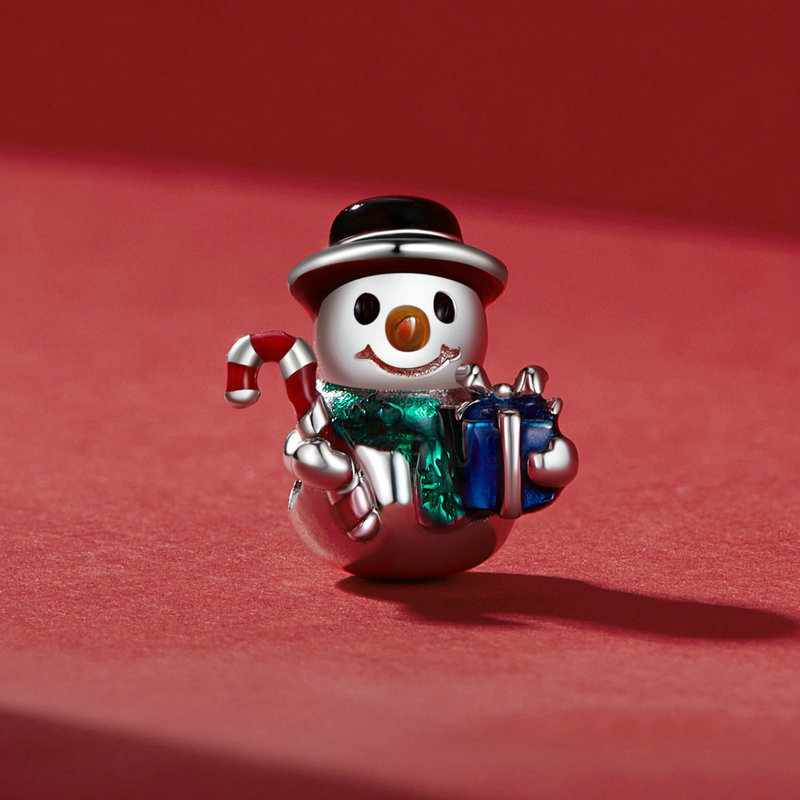 Jorrio Handmade Christmas Cane Snowman Charms