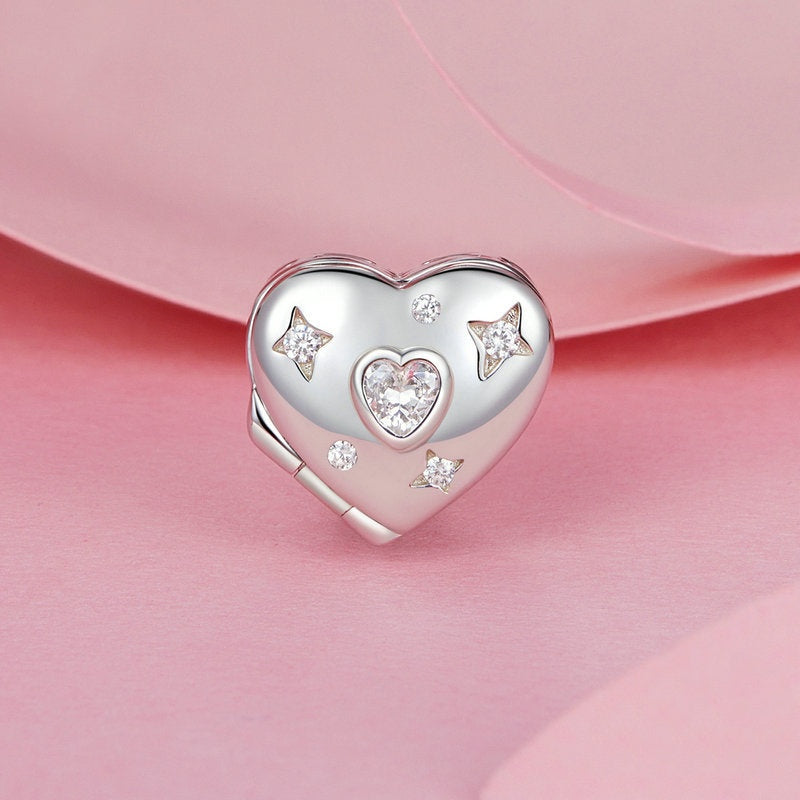 Jorrio Valentine's Day Open Heart Sterling Silver Charm