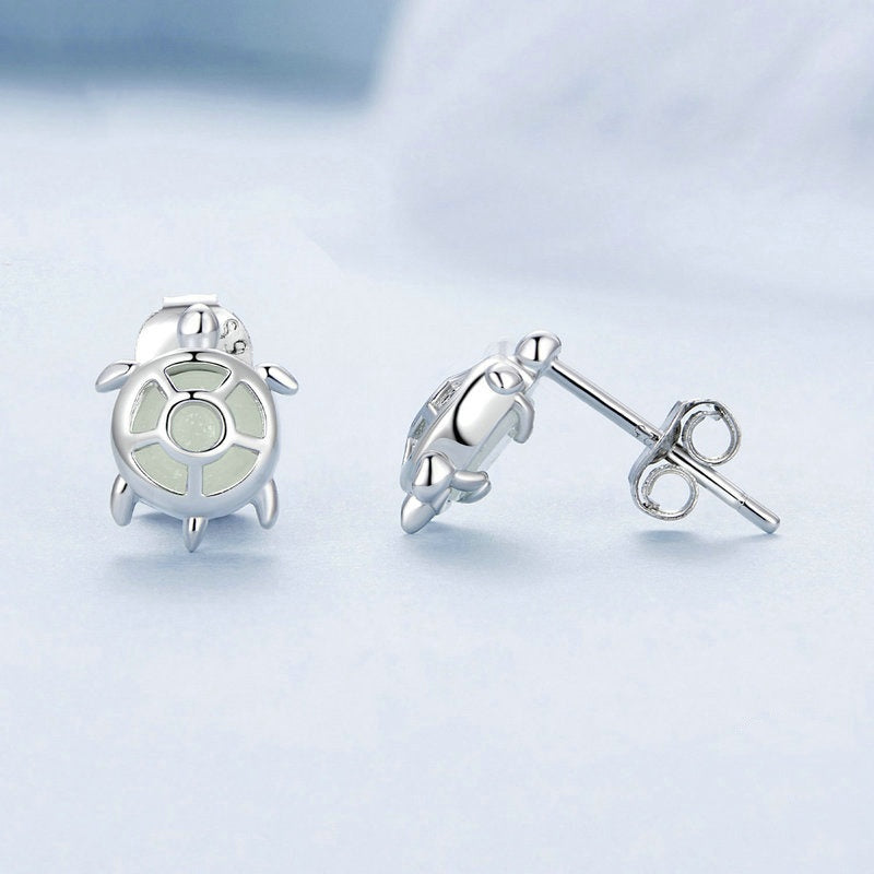 Jorrio Cute Little Turtle Glow Turtle Sterling Silver Earrings