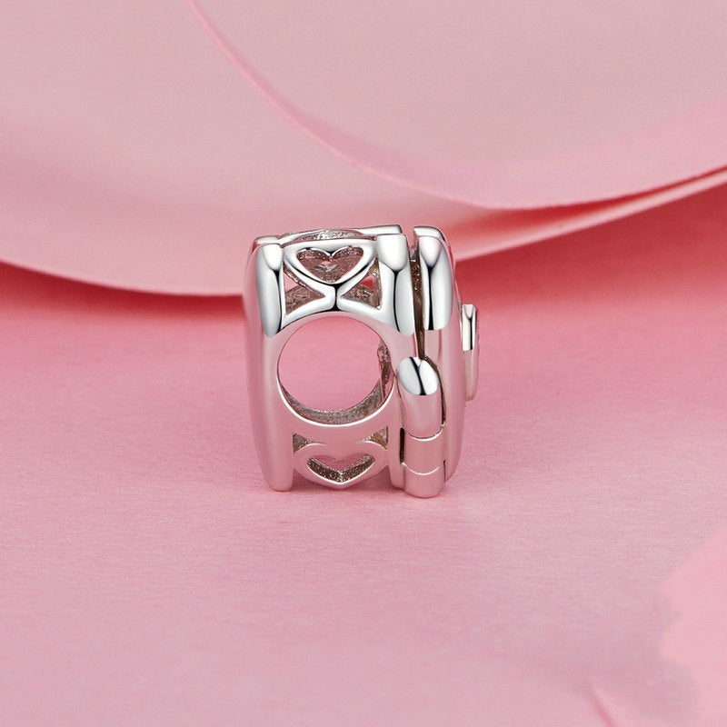 Jorrio Valentine's Day Open Heart Sterling Silver Charm
