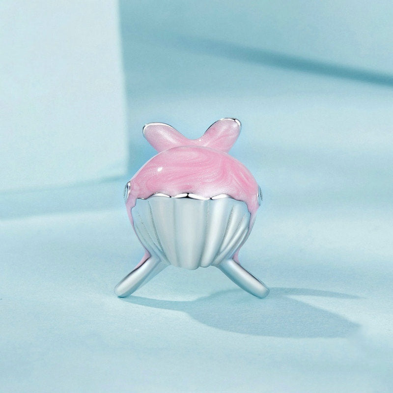 Jorrio Dreamy Ocean Pink Whale Sterling Silver Charm