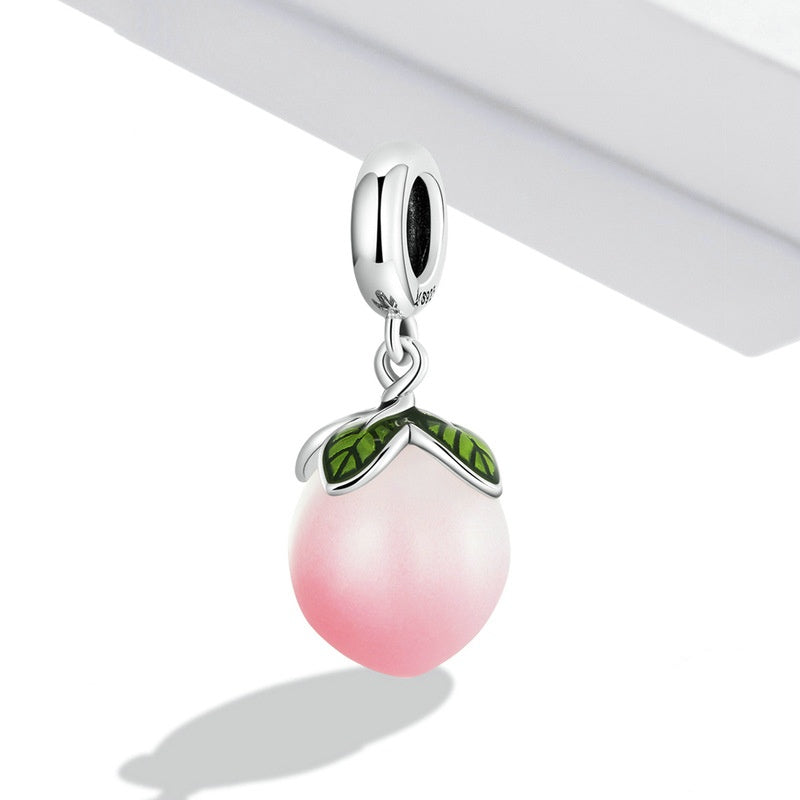 Jorrio Pink Peach Fruit Sterling Silver Charm
