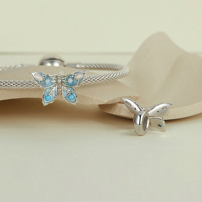 Jorrio Classical Blue Butterfly Sterling Silver Charm