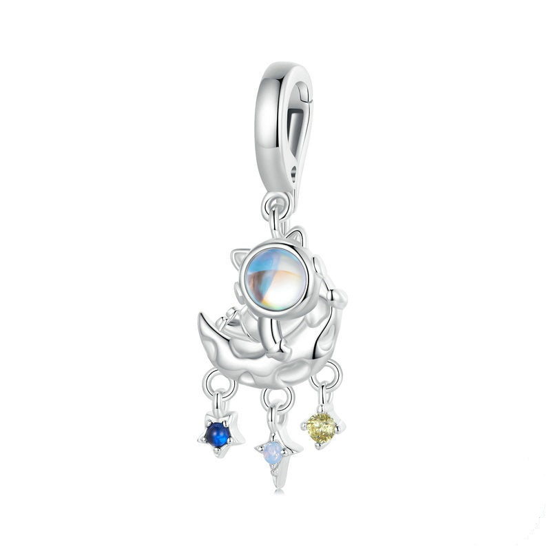 Jorrio Star Moon Astronaut Sterling Silver Charm