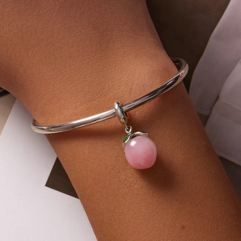 Jorrio Pink Peach Fruit Sterling Silver Charm