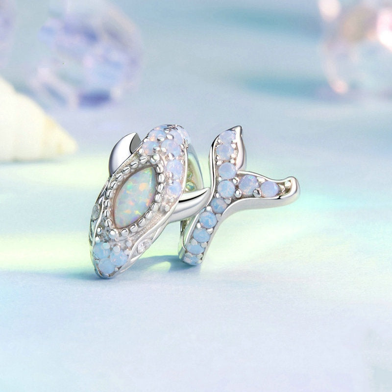 Jorrio Summer Opal Blue Whale Sterling Silver Charm