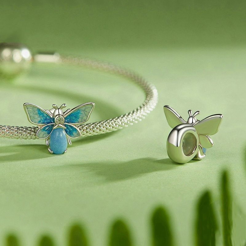 Jorrio Gradient Glow In The Dark Bee Animal Sterling Silver Charm