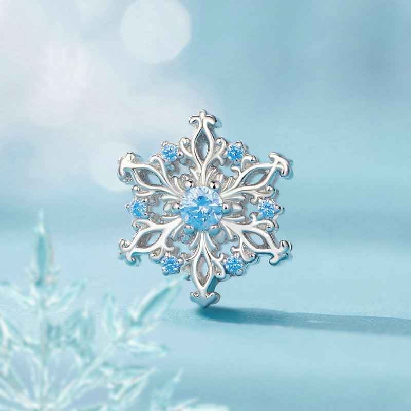 Jorrio Handmade Winter Snowflak Sterling Silver Charms