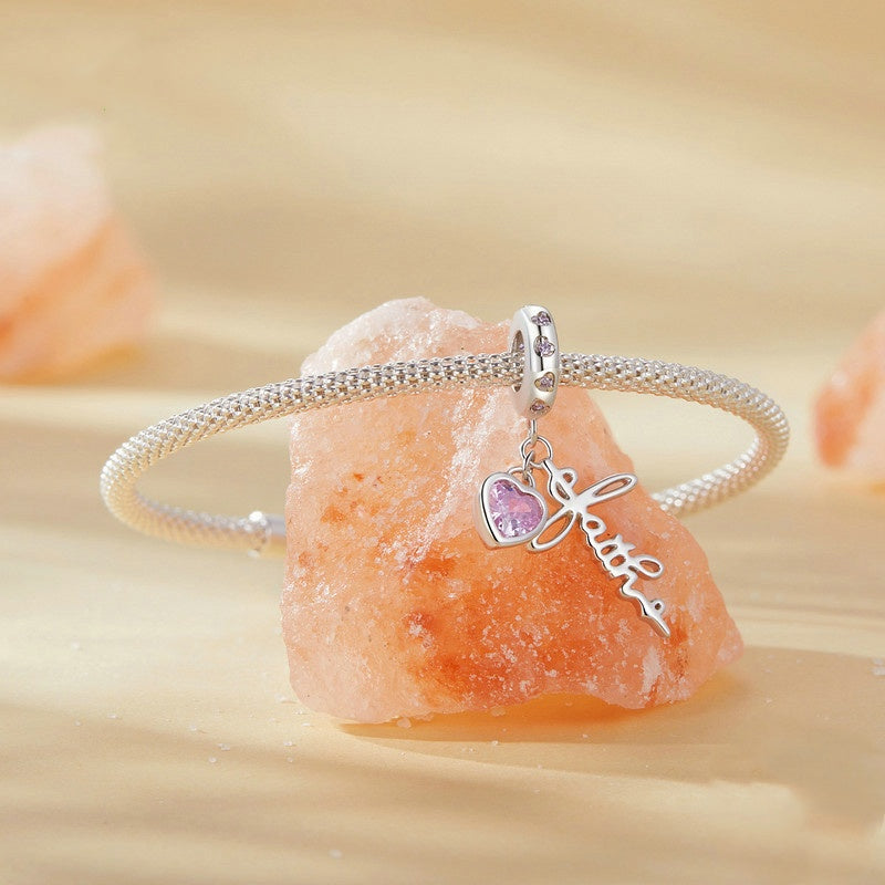 Jorrio Sweet Pink Heart Sterling Silver Charm