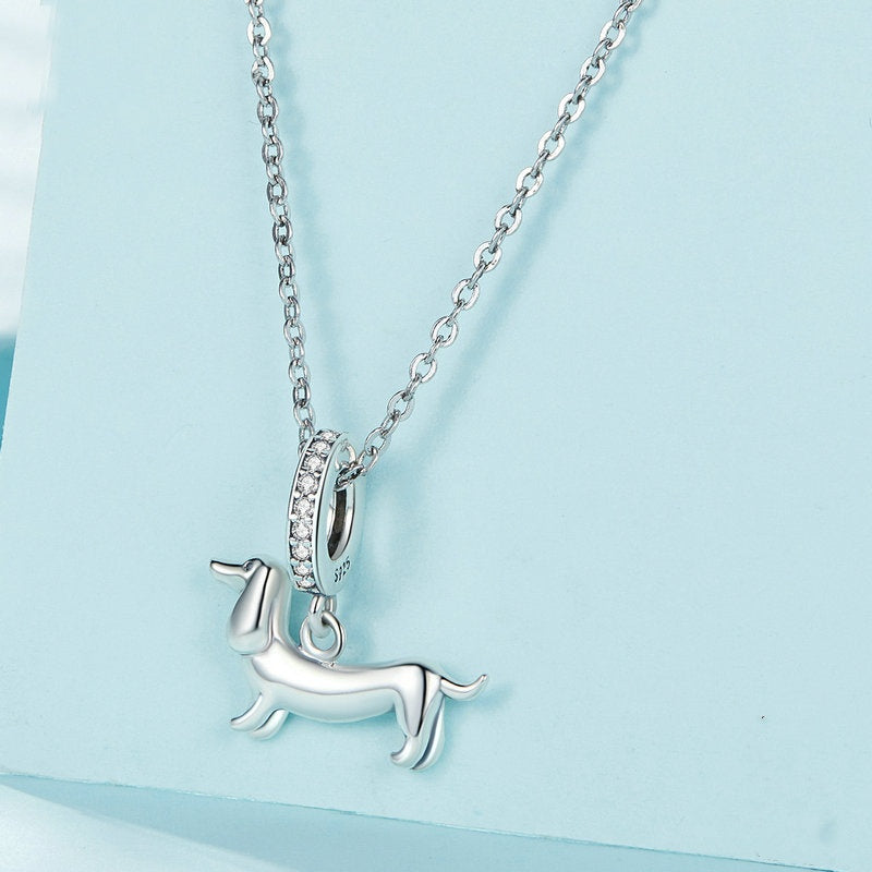 Jorrio Cute Puppy Animal Dachshund Sterling Silver Charm