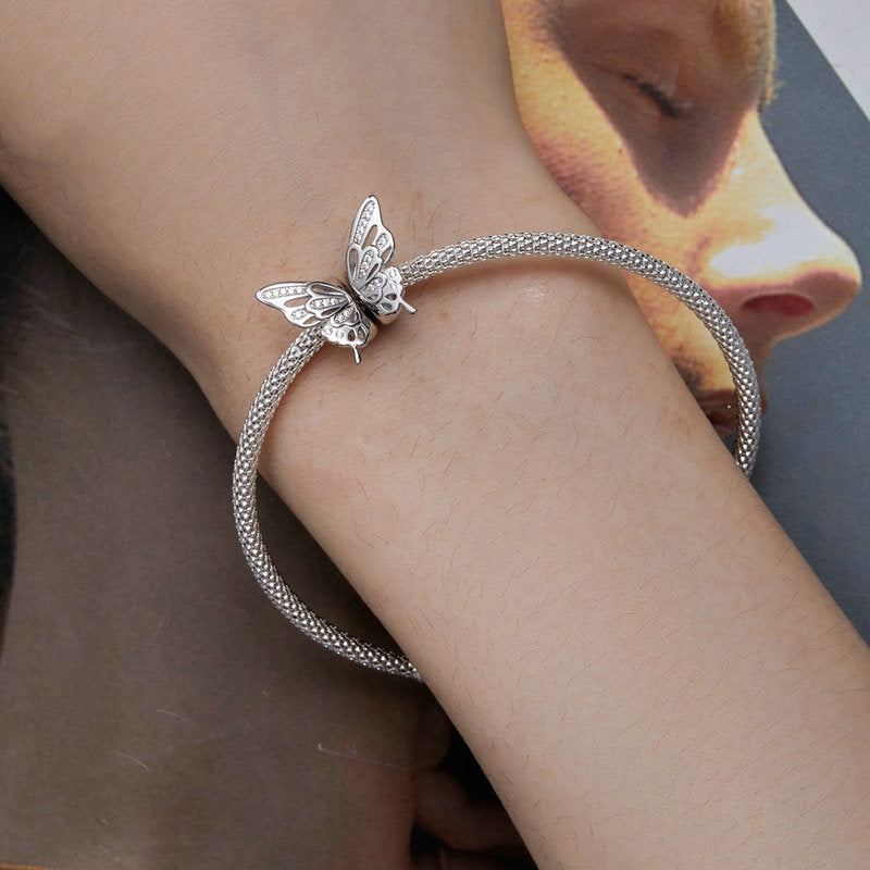 Jorrio Combination Design Butterfly Multi-Wear Sterling Silver Charm