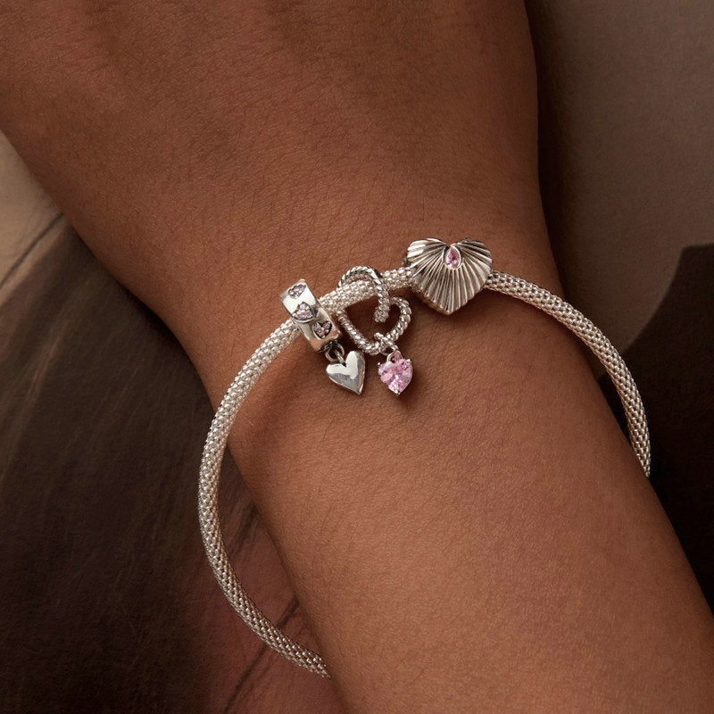 Jorrio Simple Heart Locator Buckle Sterling Silver Charm