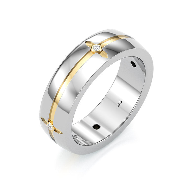 Jorrio Handmade Classic Sterling Silver MEN'S Wedding Ring Men's Band