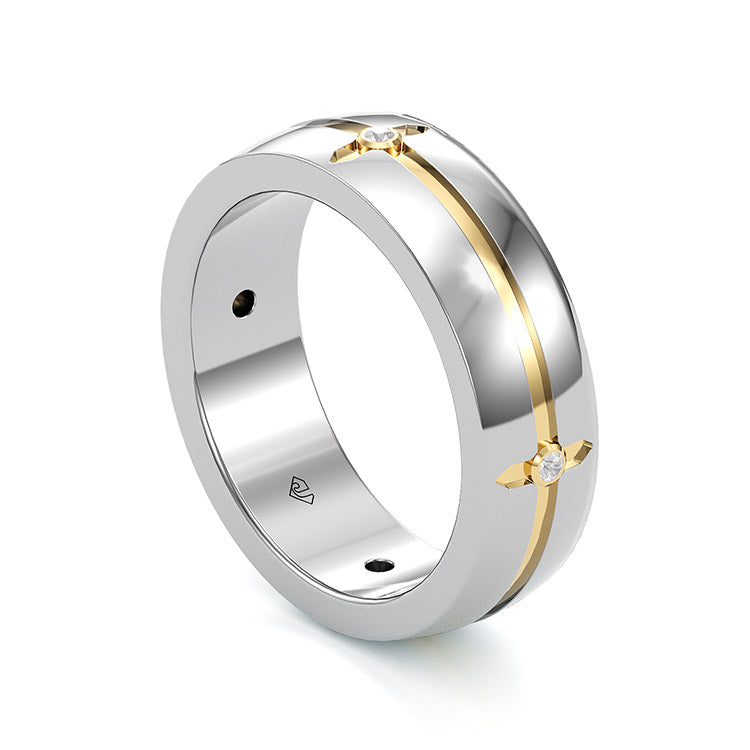 Jorrio Handmade Classic Sterling Silver MEN'S Wedding Ring Men's Band
