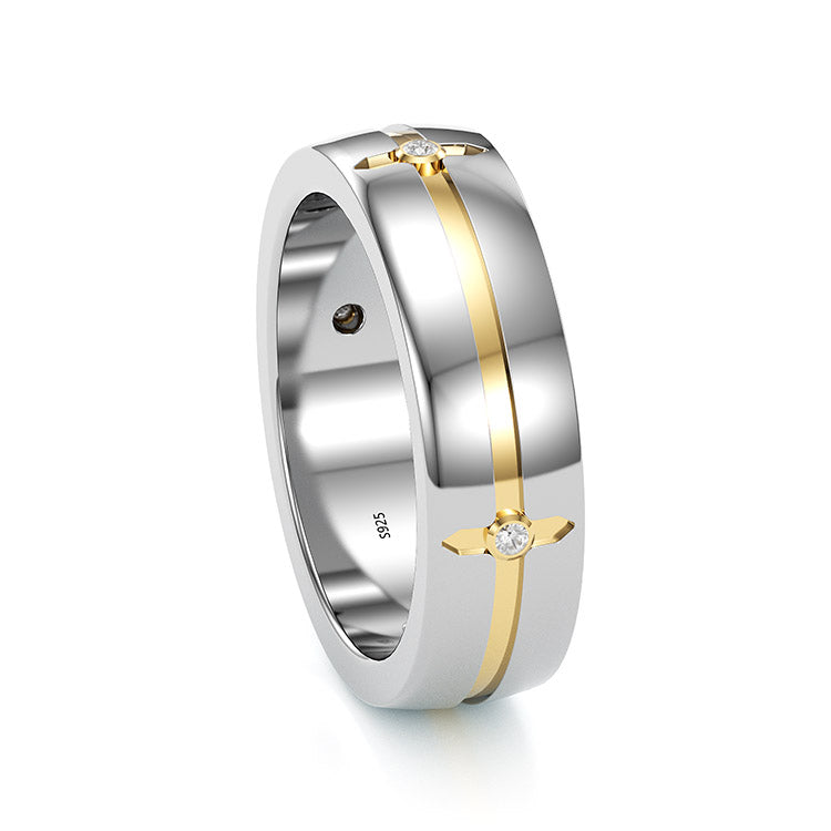 Jorrio Handmade Classic Sterling Silver MEN'S Wedding Ring Men's Band