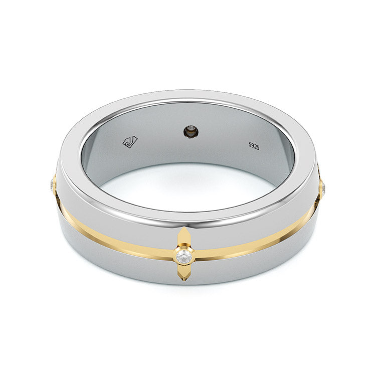 Jorrio Handmade Classic Sterling Silver MEN'S Wedding Ring Men's Band