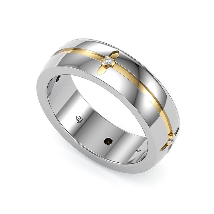 Jorrio Handmade Classic Sterling Silver MEN'S Wedding Ring Men's Band