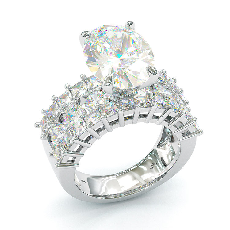 Jorrio Oval Cut Handmade Diamond Sterling Silver Engagement Ring