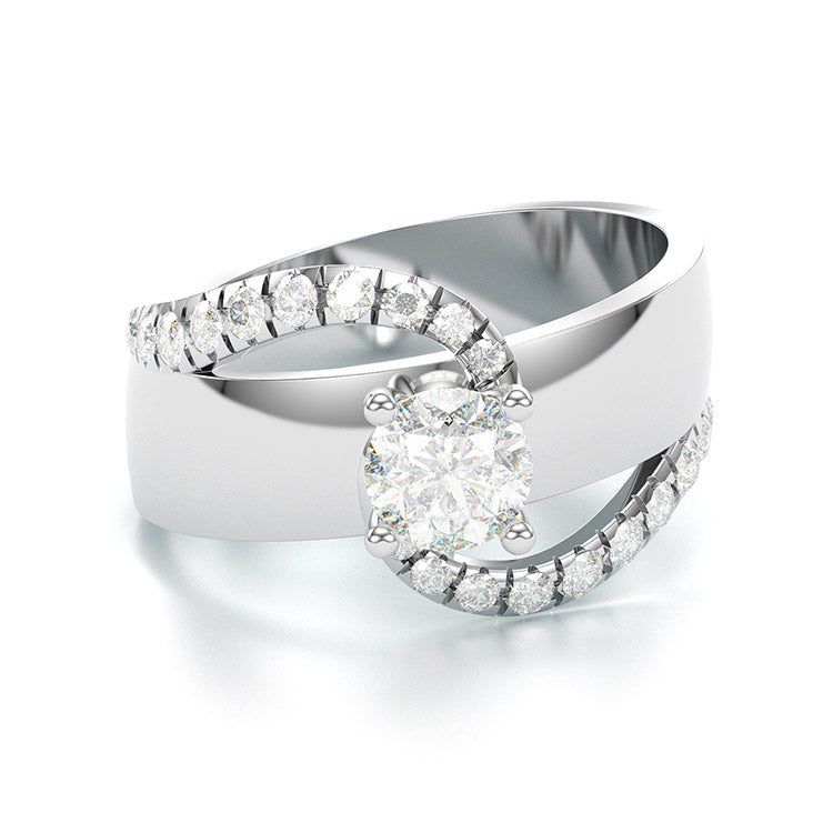 Jorrio handmade round cut Moissanite handmade classic anniversary ring wedding ring