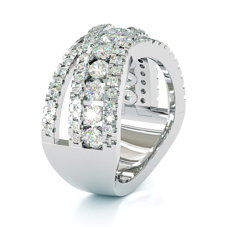 Jorrio Round Cut Vintage Sterling Silver Women's Band Eternity Wedding Ring