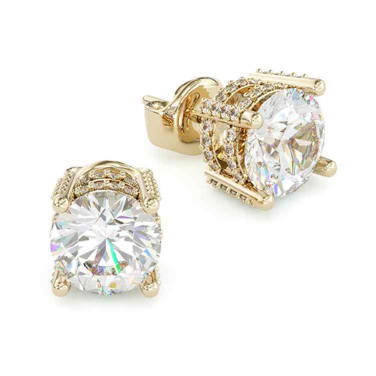 Jorrio gold 2ct round cut classic sterling silver earrings