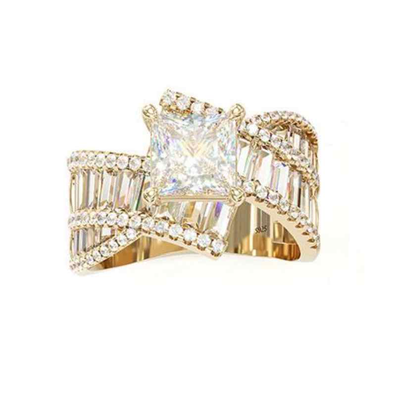 Jorrio princess cut wedding ring anniversary ring sterling silver engagement ring