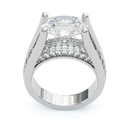 Jorrio handmade gold oval cut vintage sterling silver engagement ring