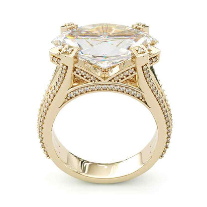 Jorrio Handmade Gold Marquise Cut Vintage Sterling Silver Wedding Engagement Ring