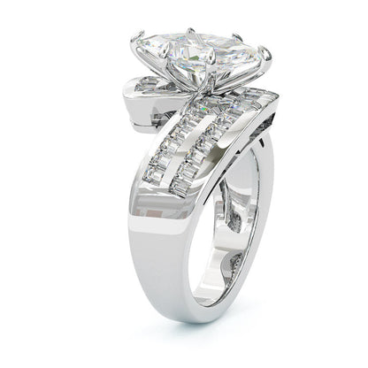 Jorrio handmade 1.5ct marquise cut vintage sterling silver wedding engagement ring