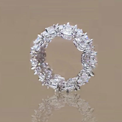 Jorrio handmade created diamond classic sterling silver eternity wedding band