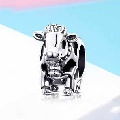 Jorrio Cute Animal Moe Cow Sterling Silver Charm