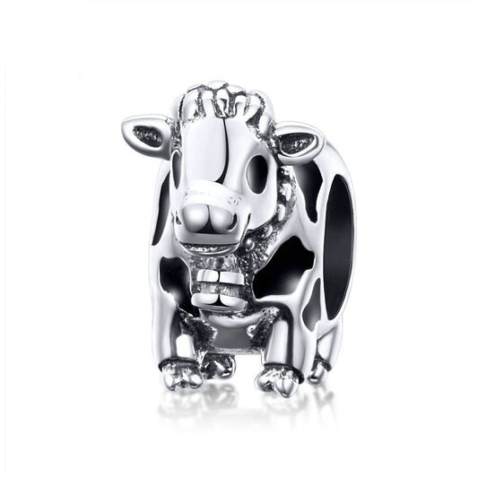 Jorrio Cute Animal Moe Cow Sterling Silver Charm